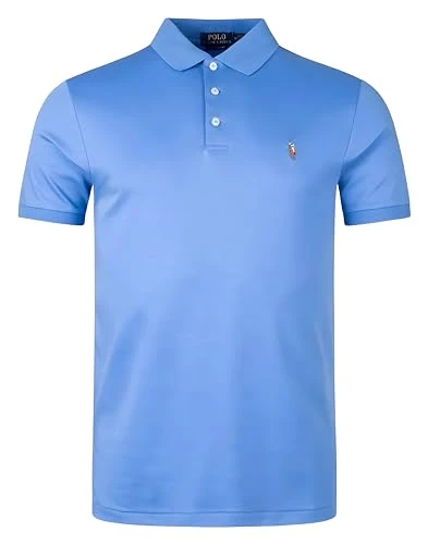 Custom Slim Fit Soft Cotton Polo Shirt (UK, Alpha, L, Regular, Regular, Summer Blue)