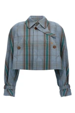 Cut Off Graziano Trench Coat Check Print Cut Off Graziano Trench Coat Check Print