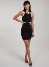 Cut Out Mini Dress  - S  - Black