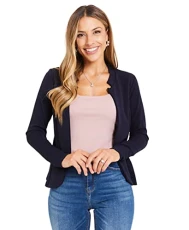 Cutaway Collar Waffle Blazer (Navy, 16) 4209-NVY-16
