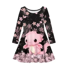 Cute Axolotl Dresses for Girls 12-14 Years Party Dress Pink Cherry Blossom Flower Clothes Knee Length Midi Dresses Long-Sleeve T-Shirt Dress Beach Shirts Tops Cute Axolotl Dresses for Girls 12-14 Years Party Dress Pink Cherry Blossom Flower Clothes Knee Length Midi Dresses Long-Sleeve T-Shirt Dress Beach Shirts Tops