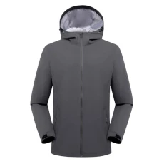 Cute Sweater for Men Winter Jackets Waterproof Windproof Hooded Jacket Outdoor Mountaineering Sports Hooded Bomber Jacket Lightweight Casual Rainwear Coat Q-880 Gray M