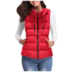 Cyber of Monday 2024 Womens Gilet With Fur Hood Padded Vest Tops For Women Womens Gilet Size 18 Womens Coats Size 18 Long Down Gilet Women Lightning Deals of Today Prime Clearance Open Box Deals