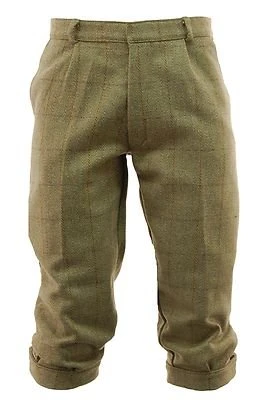 D35 Mens Light Derby Tweed Plus Fours Breeches Breeks Trousers, Sage Green, 34W x Regular