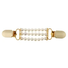 dailymall Pearl Cardigan Sweater Collar Clip Brooch Shawl Clips for Women Lady Favors - White dailymall Pearl Cardigan Sweater Collar Clip Brooch Shawl Clips for Women Lady Favors - White