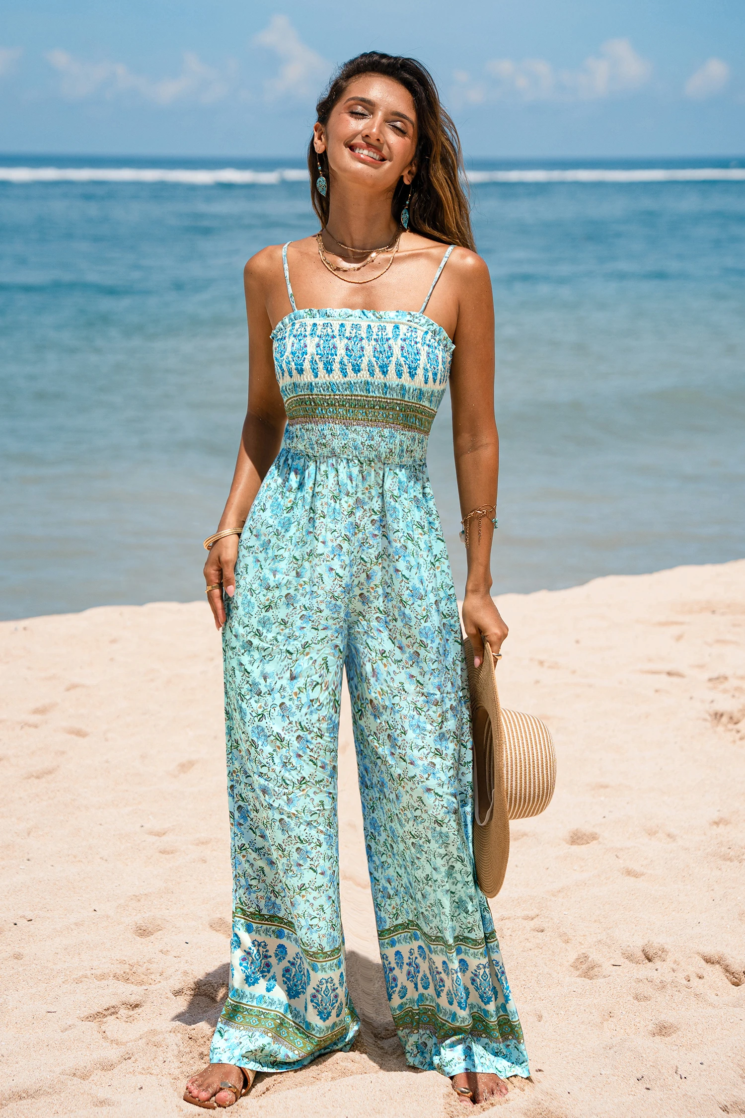 Daisy Hour Floral Jumpsuit - Blue