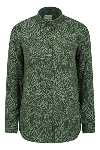 Daisy Printed Womens Shirt - 100% Cotton Ladies Shirt, Long Sleeve Blouse, Buttoned Top - Ideal for 