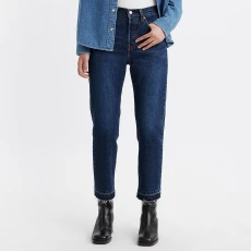Dark Blue 501&reg; Cropped Stretch Jean