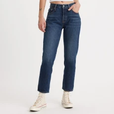 Dark Blue 501&reg; Cropped Stretch Jeans