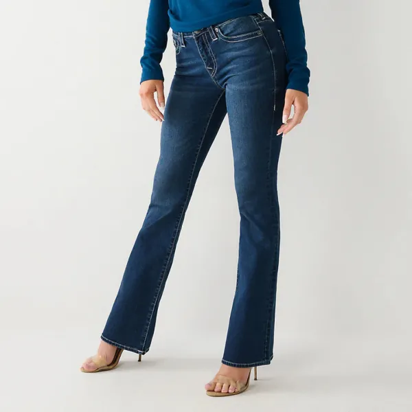 Dark Blue Becca Crystal Bootcut Jeans - Blue
