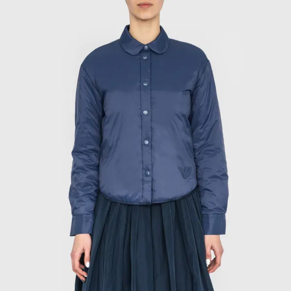 Dark Blue Bomber Jacket - Blue