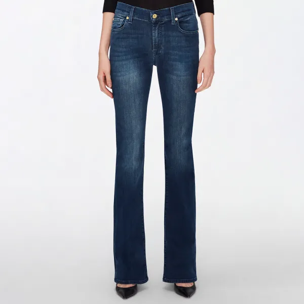 Dark Blue Bootcut Stretch Jeans - Navy