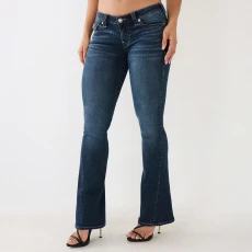 Dark Blue Crystal Joey Low Rise Flare Jeans