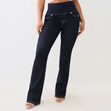 Dark Blue Elasticated Jennie Pull On Jeans