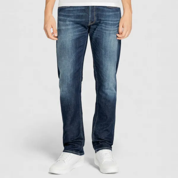 Dark Blue Grover Straight Stretch Jeans - Blue