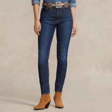 Dark Blue High Rise Slim Stretch Jeans Dark Blue High Rise Slim Stretch Jeans