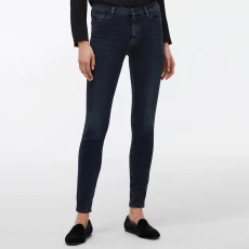 Dark Blue High Waisted Skinny Stretch Jeans