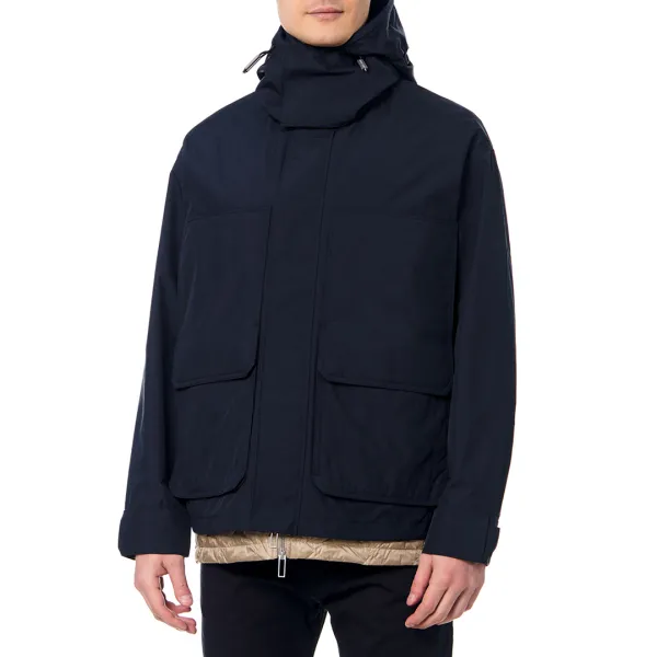 Dark Blue Hooded Jacket - Navy