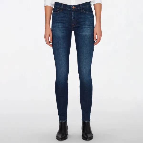 Dark Blue Illusion Force Skinny Slim Jeans - Blue