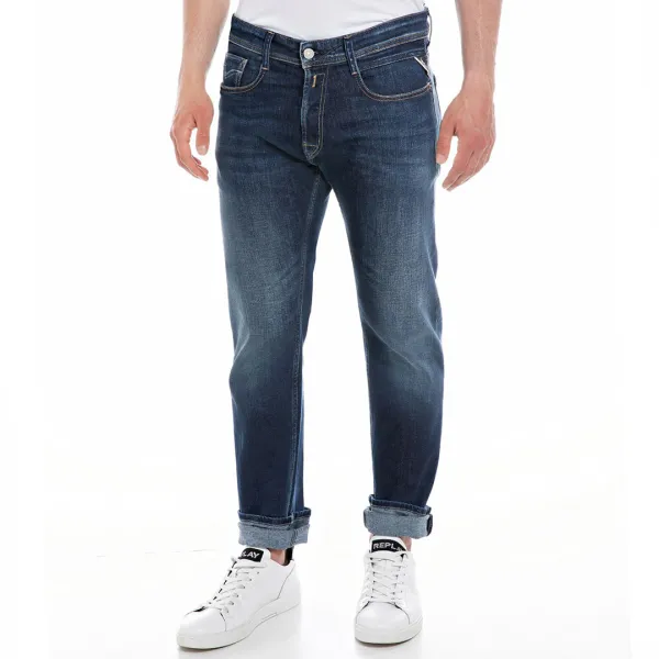 Dark Blue Rocco Straight Comfort Stretch Jeans - Blue