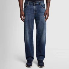 Dark Blue Ryan Threadlike Wide Jeans