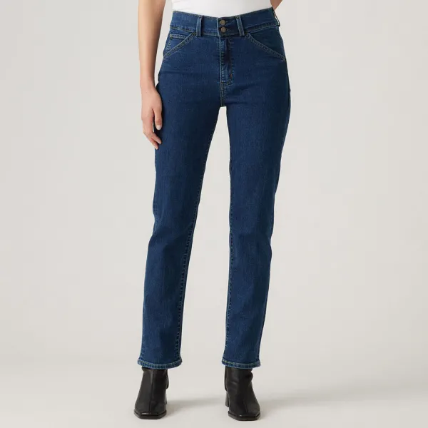 Dark Blue Tailored 724 Buttoned Slim Fit Jeans