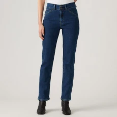 Dark Blue Tailored 724&trade Buttoned Slim Fit Jeans