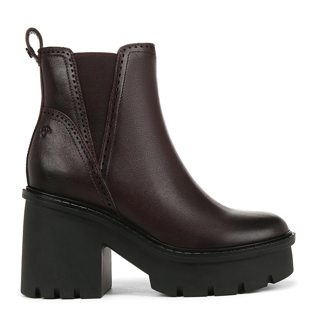 Dark Brown Leather Quest Ankle Boot