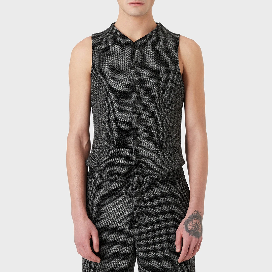 Dark Grey Cashmere Blend Waistcoat