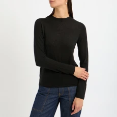 Dark Grey Wool & Cashmere Blend Seamless Sweater