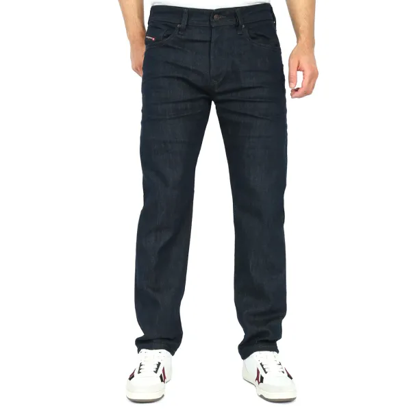 Dark Wash Buster-X Tapered Stretch Jeans - Blue