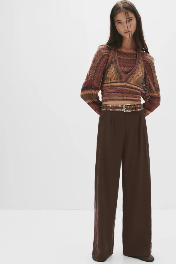 Darted Smart Trousers - Brown