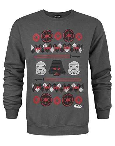 Darth Vader Fair Isle Christmas Men's Sweater Charcoal