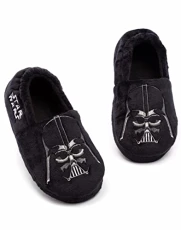 Darth Vader Slippers for Boys & Girls | Kids Villain Soft Touch House Shoes | Pop Culture Merchandise for Him | Foam Slip On Loafers Black