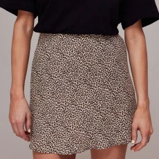 Dashed Leopard Print Petite Mini Skirt ulti