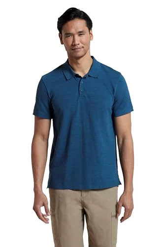 Dawnay Pique Slub Textured Mens Polo Shirt - Comfy T-Shirt with a Relaxed fit, Short Sleeves & 2 But