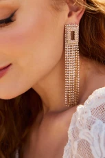 Dazzling Cascade Gold-Tone Earrings