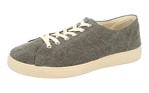 DB's Men's Extra Wide (2V Fit) Modern Washed Canvas Leisure Shoes (Peter) in Grey in UK 7(US 8/EU 41)