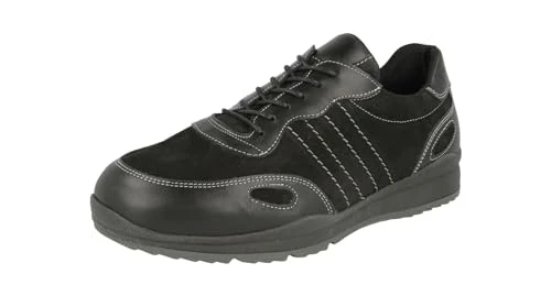 DB's Men's Extra Wide Lace Up Trainers in Black (2V Fit) in Size UK 9 (US 10/EU 43)