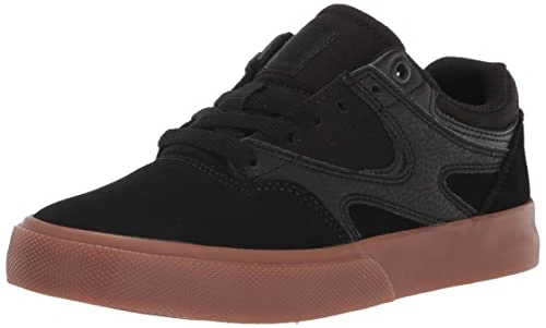 DC Men's Kalis Vulc Low Top Casual Skate Shoe, Black/Black/Gum, 8 UK