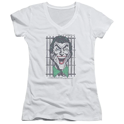 Dc - Womens Criminal V-Neck T-Shirt, X-Large, White