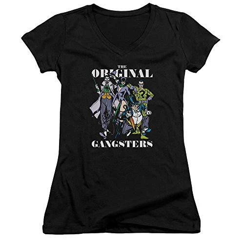 Dc - Womens Original Gangsters V-Neck T-Shirt, Small, Black