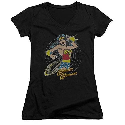 Dc - Womens Spinning V-Neck T-Shirt, Small, Black