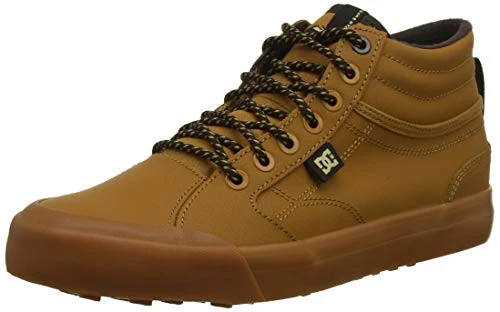 (DCSHI) Men's Evan Smith Winter-high-top Shoes Slouch Boots, (Wheat/Dk Chocolate), 10.5 UK