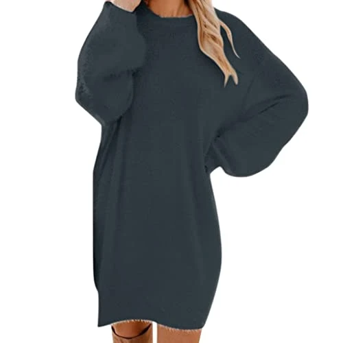 Deal of The Day Ladies Dresses for Wedding Guests Xmas Jumper Dress for Women UK White Babydoll Dress Long Sleeve Wedding Guest Dress Ladies Cotton Dresses Amazon Outlet Clearance UK