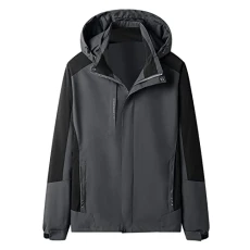 Deal Of The Day Today  Coat Men Hunting Leisure Solid Hooded Breathable Flight Suit Jacket Coat Long Length Waterproof Jacket Mens Long Winter Coats Waterproof Warm Mens D Outlet Clearance Uk