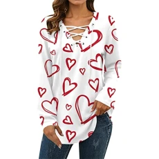 Deal Of The Day Today Sheer Sleeves Cover Arms Womens Plus Size T Shirts Valentines Clothes Women Bl