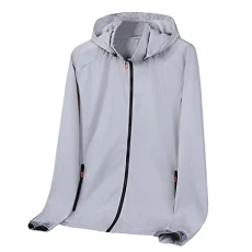 Deals Mens Light Down Jacket Ice Silk Thin Long Sleeved Zipper Hooded Solid Color Jacket Mens Green Hooded Jacket Black Parka Jacket Men Mens Waistcoats Casual Outlet Clearance UK Overstock