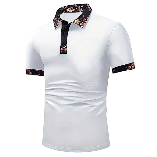 Deals of The Day Sale Prime Mens Checked Shirt Short Sleeve Cotton Long Sleeve Top Men Casual Long Sleeve Polo Men White Polo Shirt Men Polo Shirt Long Sleeve Men Sales Clearance