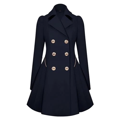 Deals Of The Day Sale Prime Women's Long Sleeved Back Pleated Hem Irregular Skirt Medium Length Outerwear Windbreaker Full Black Leather Trench Coat Plastic Rain Macks Amazon Sale Clearance